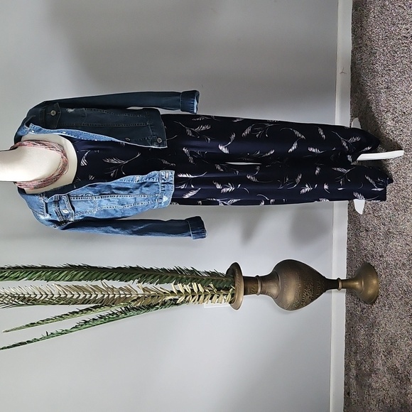 Love Ryan Navy Blue with Print Spaghetti Strap Jumpsuit - Picture 5 of 16